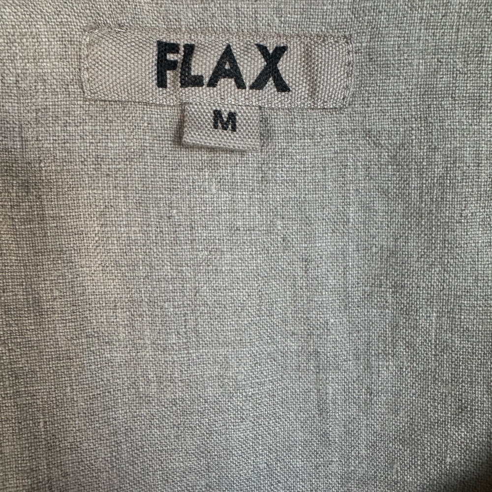 Flax Women's 100% Boxy Short Sleeve Top in a Natural Beige Color Medium - Picture 2 of 8